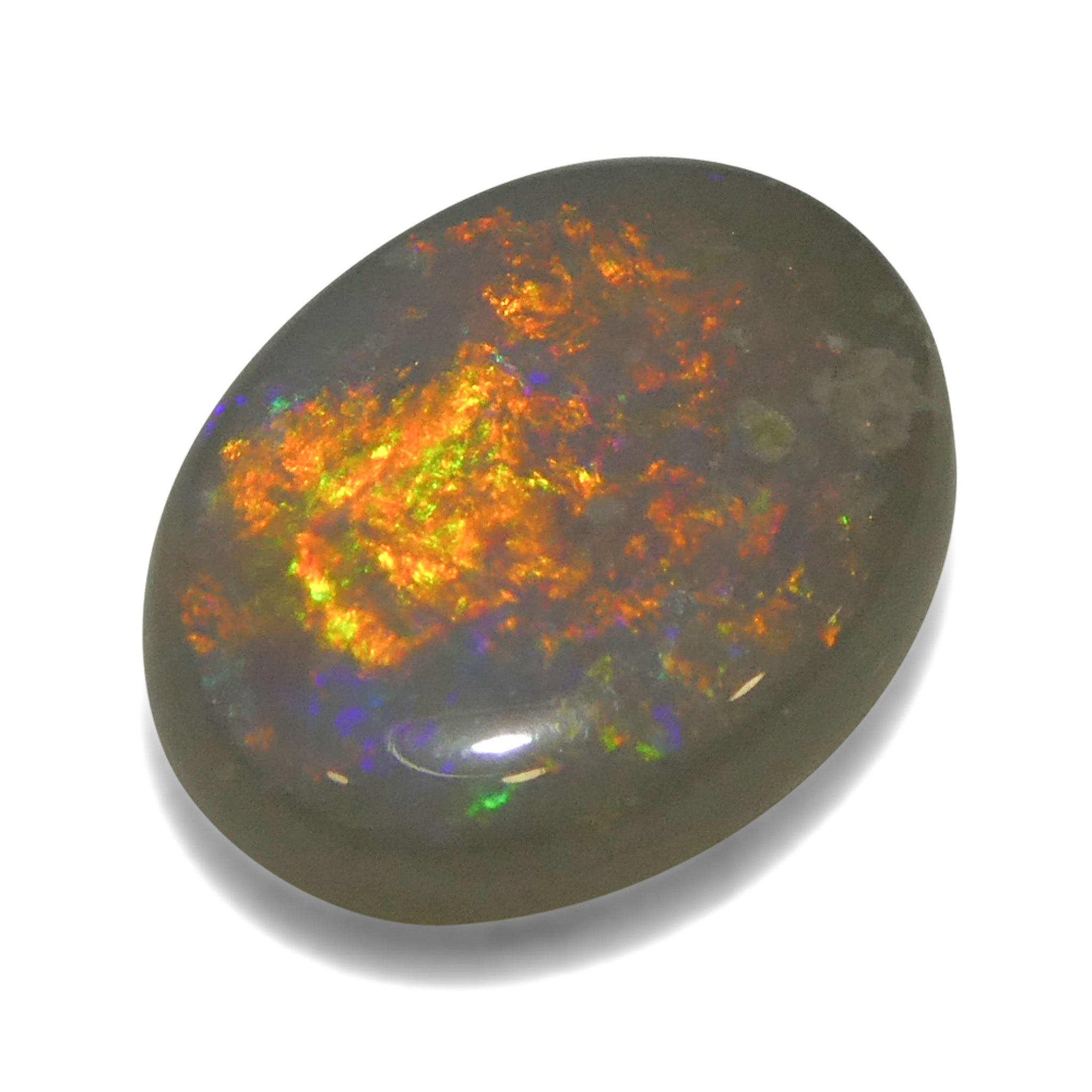 1.36ct Gray Australian Opal Cabochon with Play of Color by SkyJems - Rare Oval Gemstone from Down Under