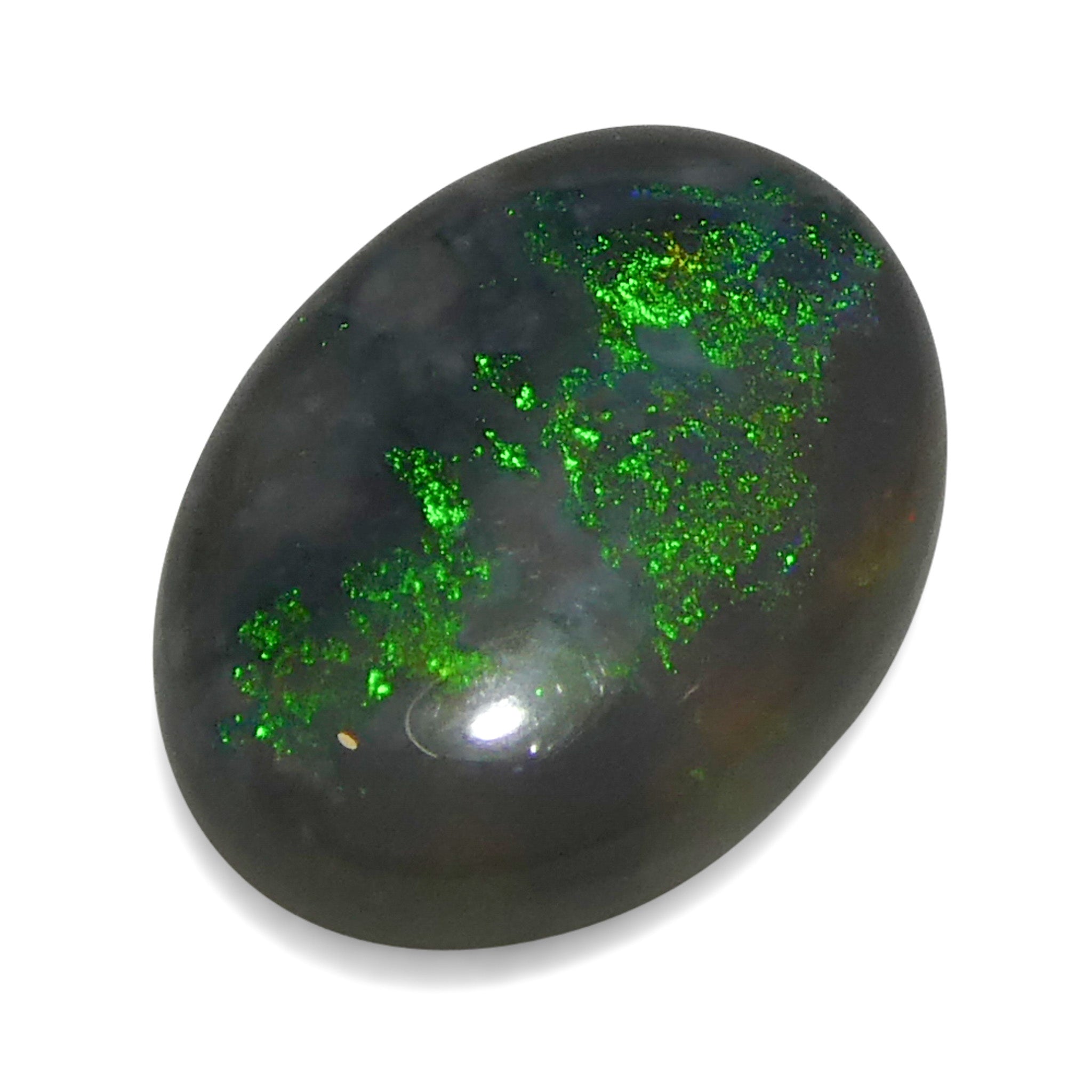 0.8ct Gray Oval Cabochon Opal from Australia, rare gemstone with play of color, SkyJems premium colored gem collection