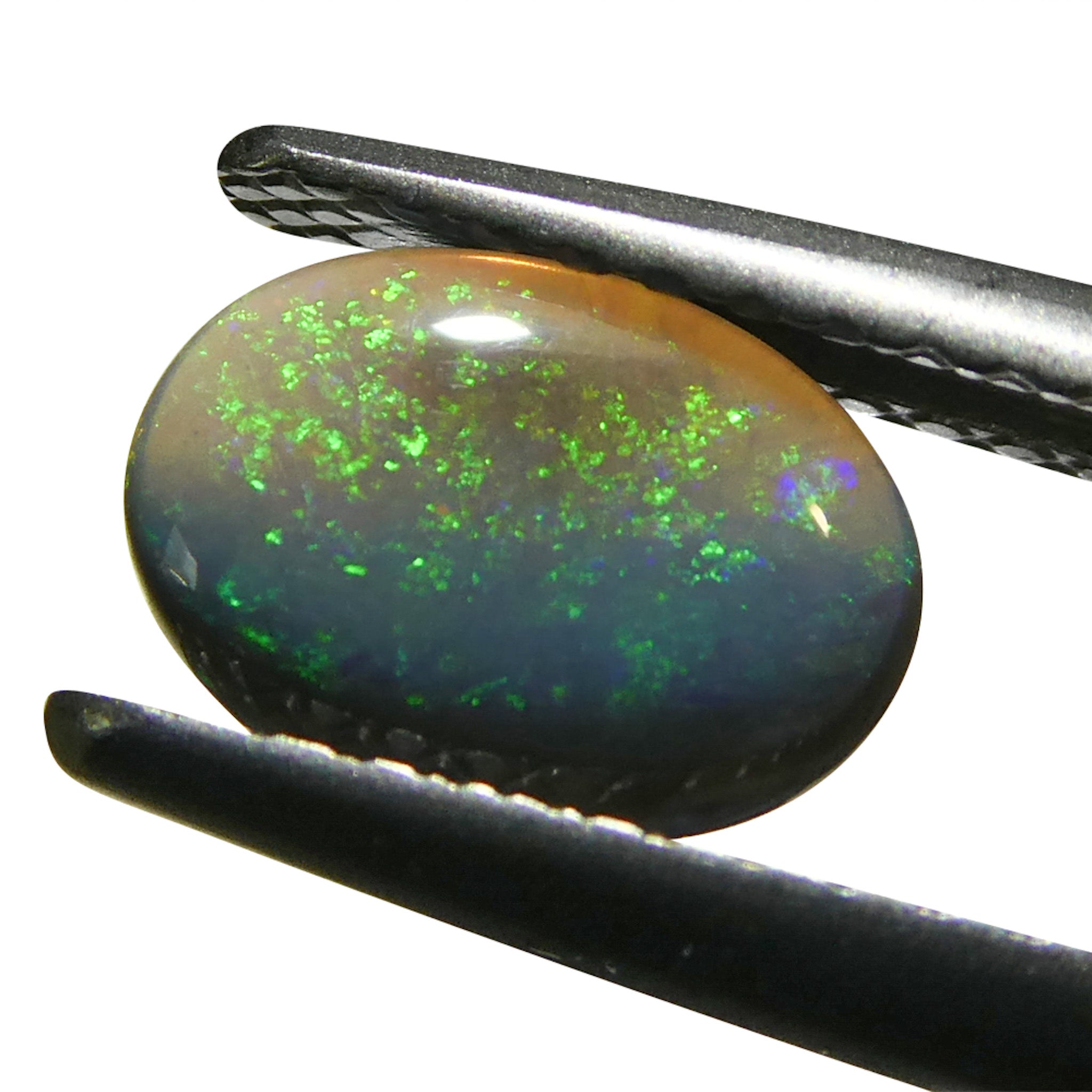 0.59ct Gray Oval Cabochon Opal from Australia with Play of Color, premium gemstone by SkyJems Canadian gem experts