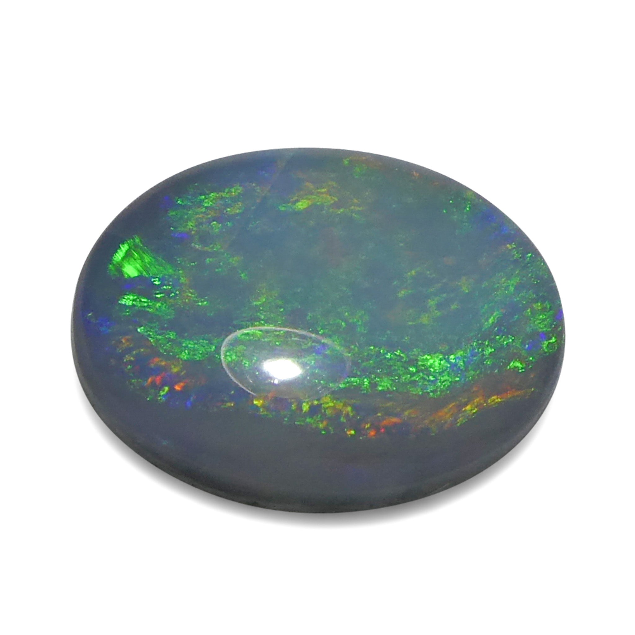 1.06ct Gray Oval Cabochon Opal from Australia with Play of Color, premium gemstone by SkyJems Canadian gem experts