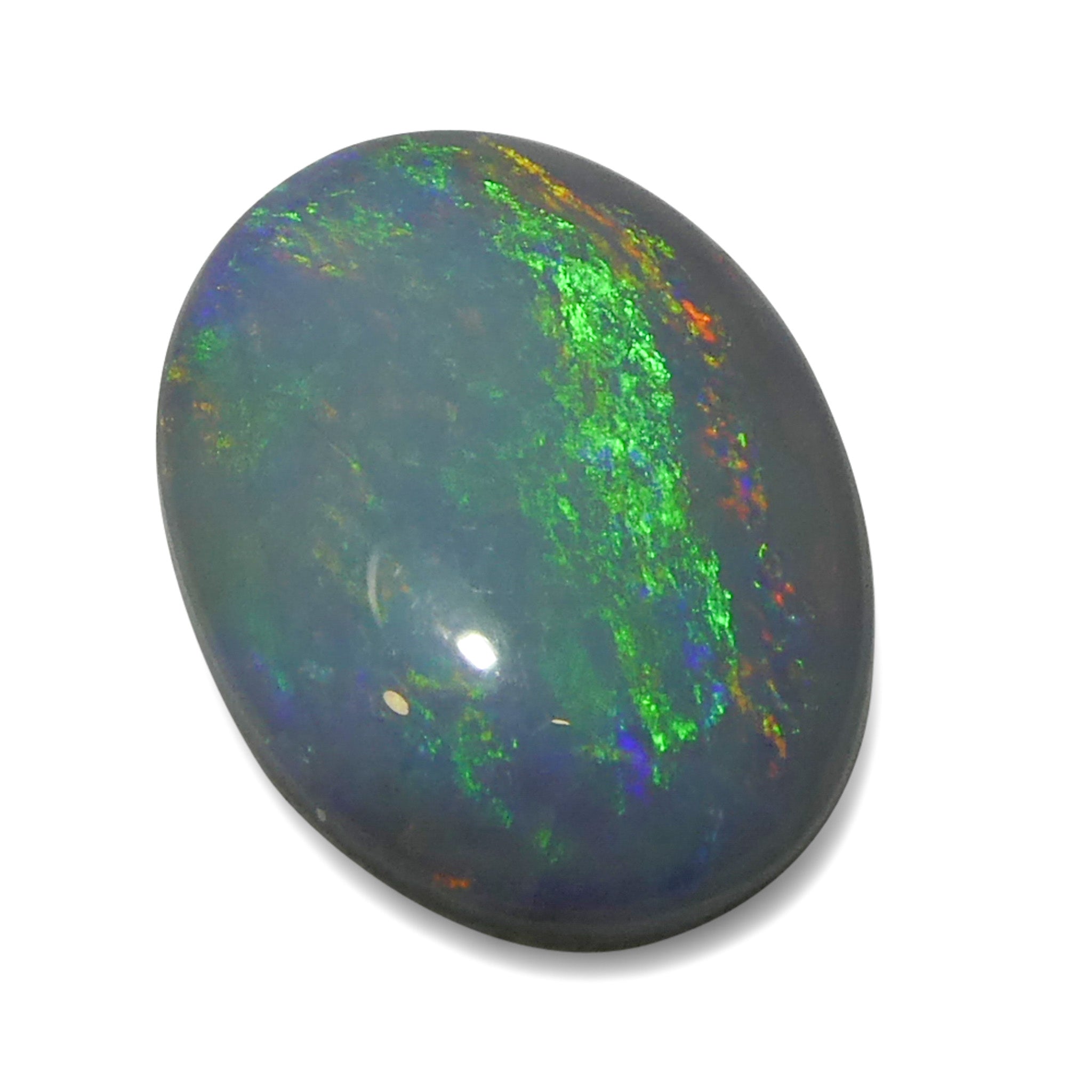 1.06ct Gray Oval Cabochon Opal from Australia with Play of Color, premium gemstone by SkyJems Canadian gem experts