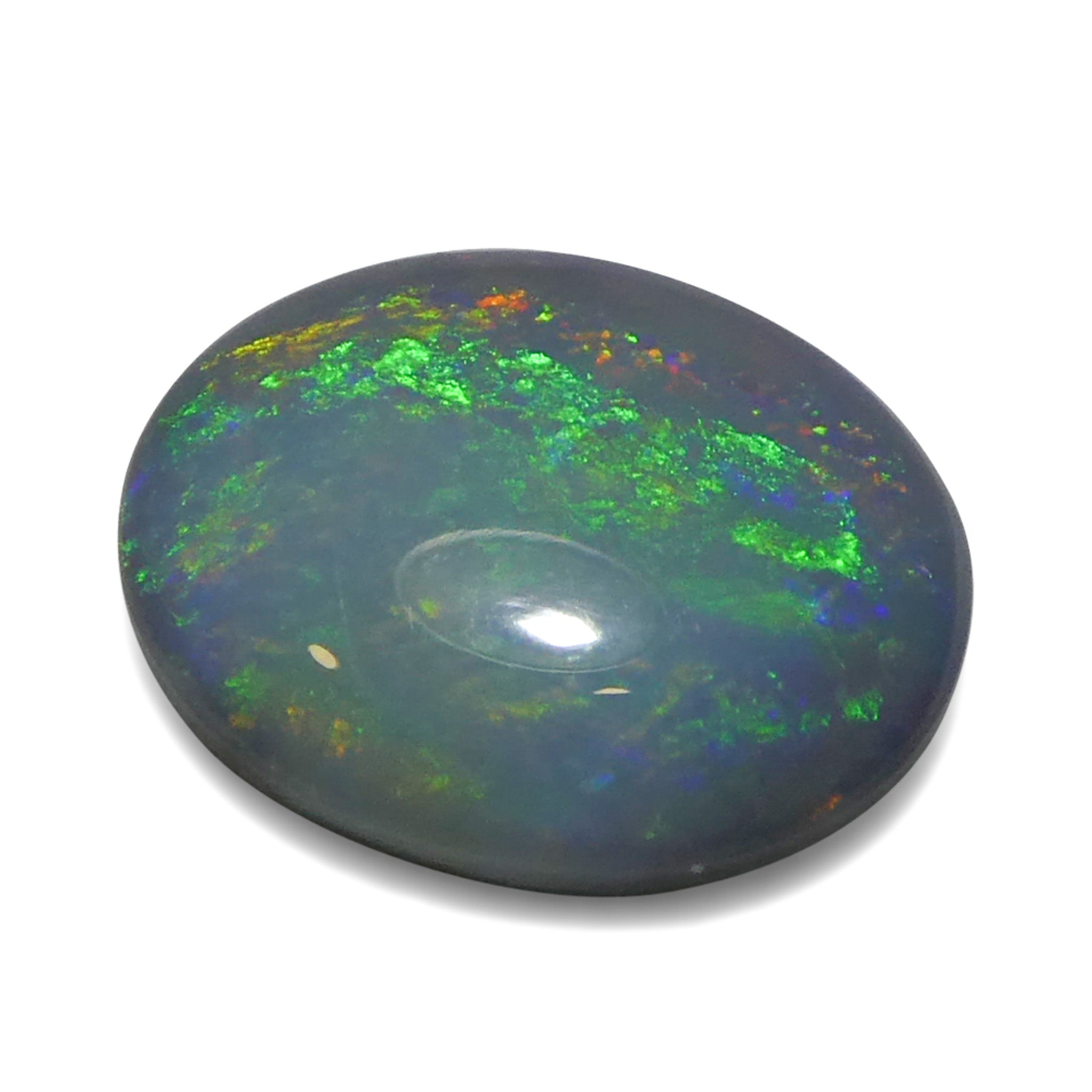 1.06ct Gray Oval Cabochon Opal from Australia with Play of Color, premium gemstone by SkyJems Canadian gem experts