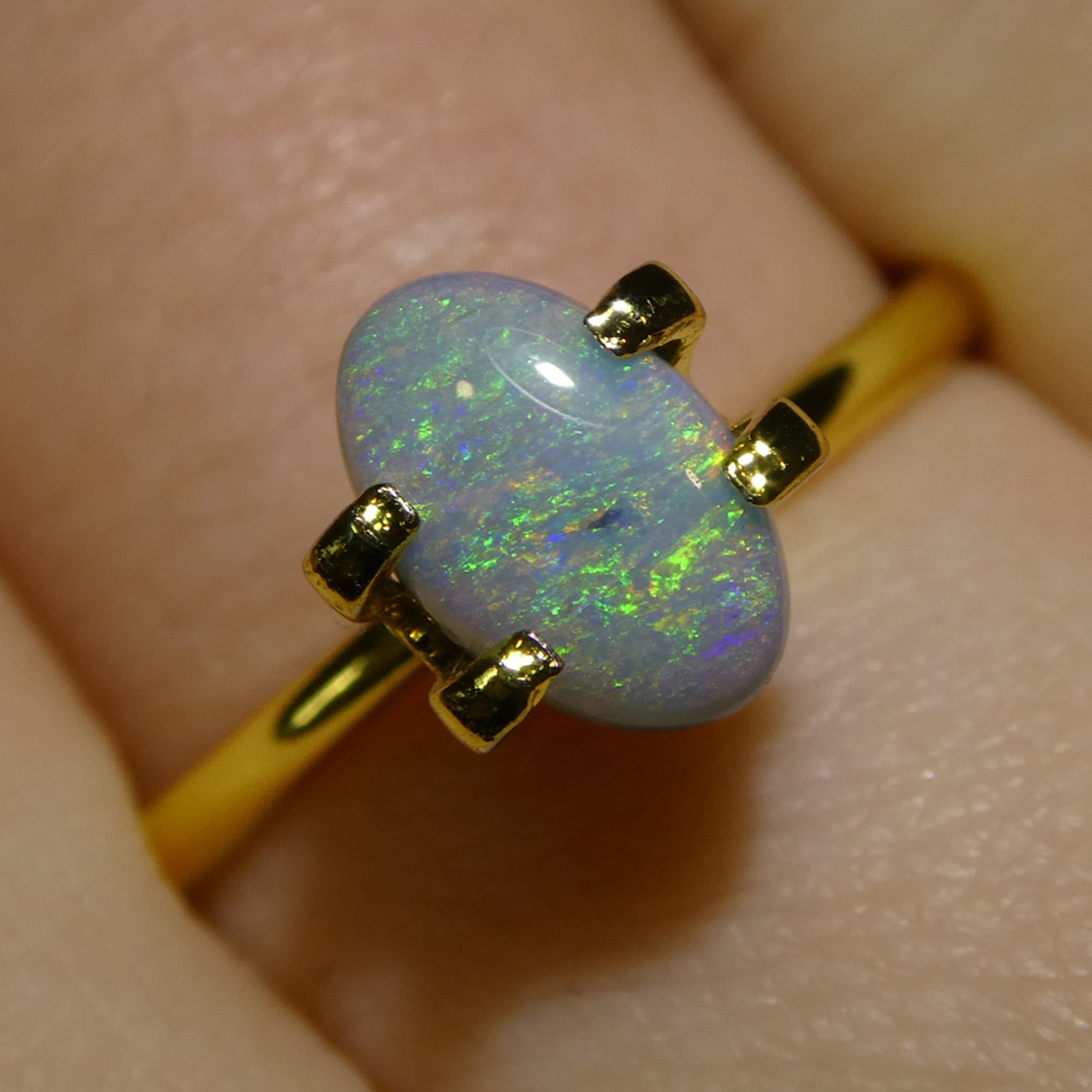 0.71ct Gray Australian Opal Cabochon with Play of Color from SkyJems Rare Gemstones Collection