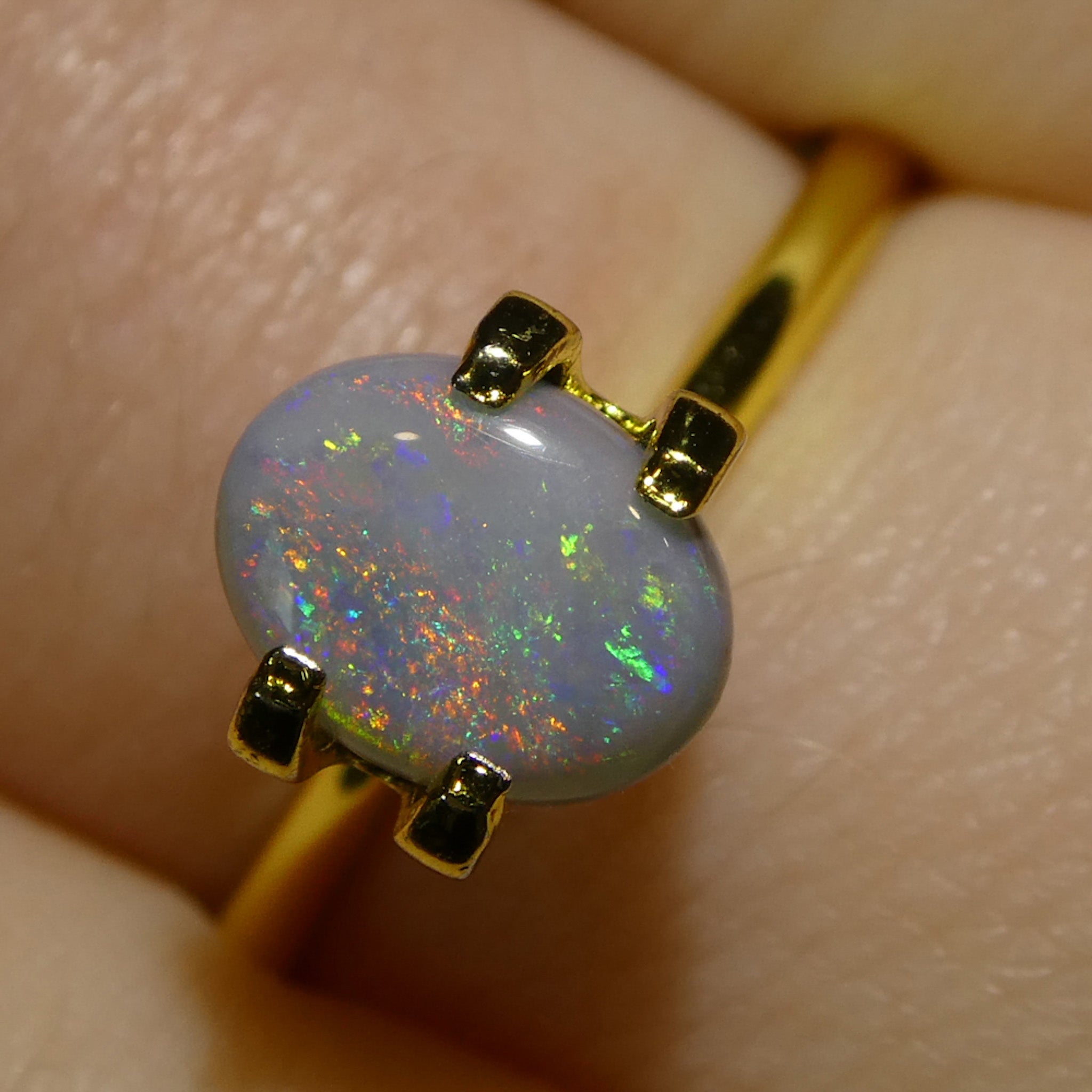 0.73ct Gray Opal Cabochon from Australia with Play of Color | Premium Gemstone by SkyJems Canadian Gem Experts