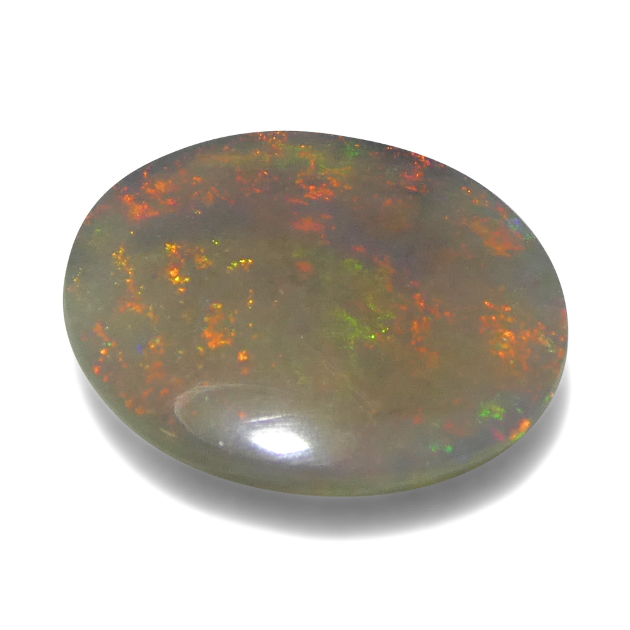 1.01ct White Opal Cabochon with Play of Color from Australia, premium gemstone by SkyJems Canadian gem specialists