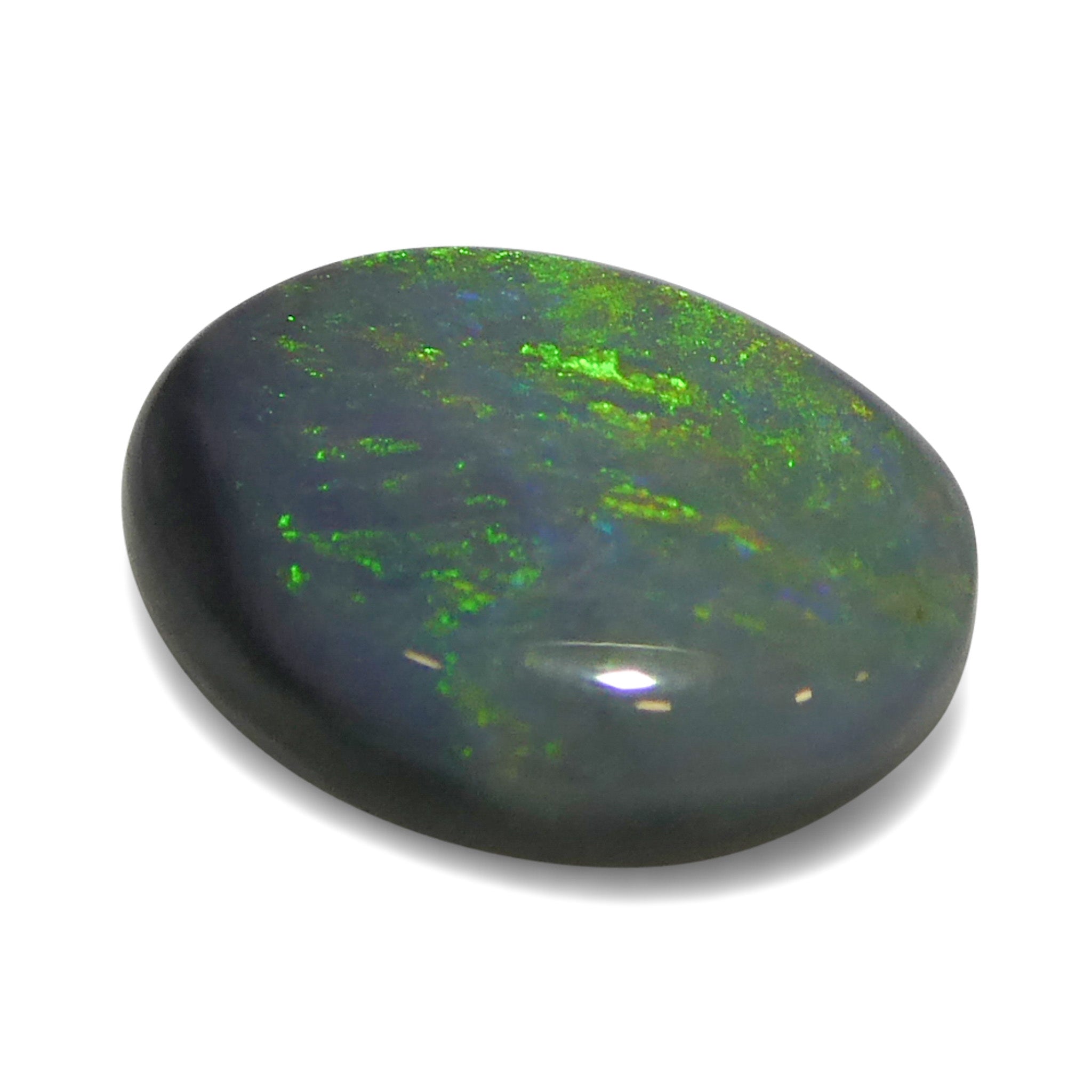 0.64ct Gray Oval Cabochon Opal from Australia with Play of Color, premium gemstone by SkyJems Canadian gem experts