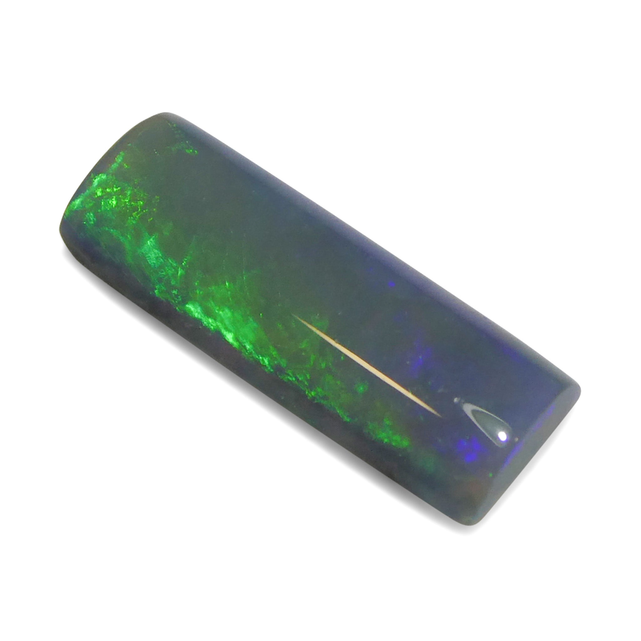 1.21ct Rectangular Cabochon Gray Opal from Australia - Skyjems Wholesale Gemstones