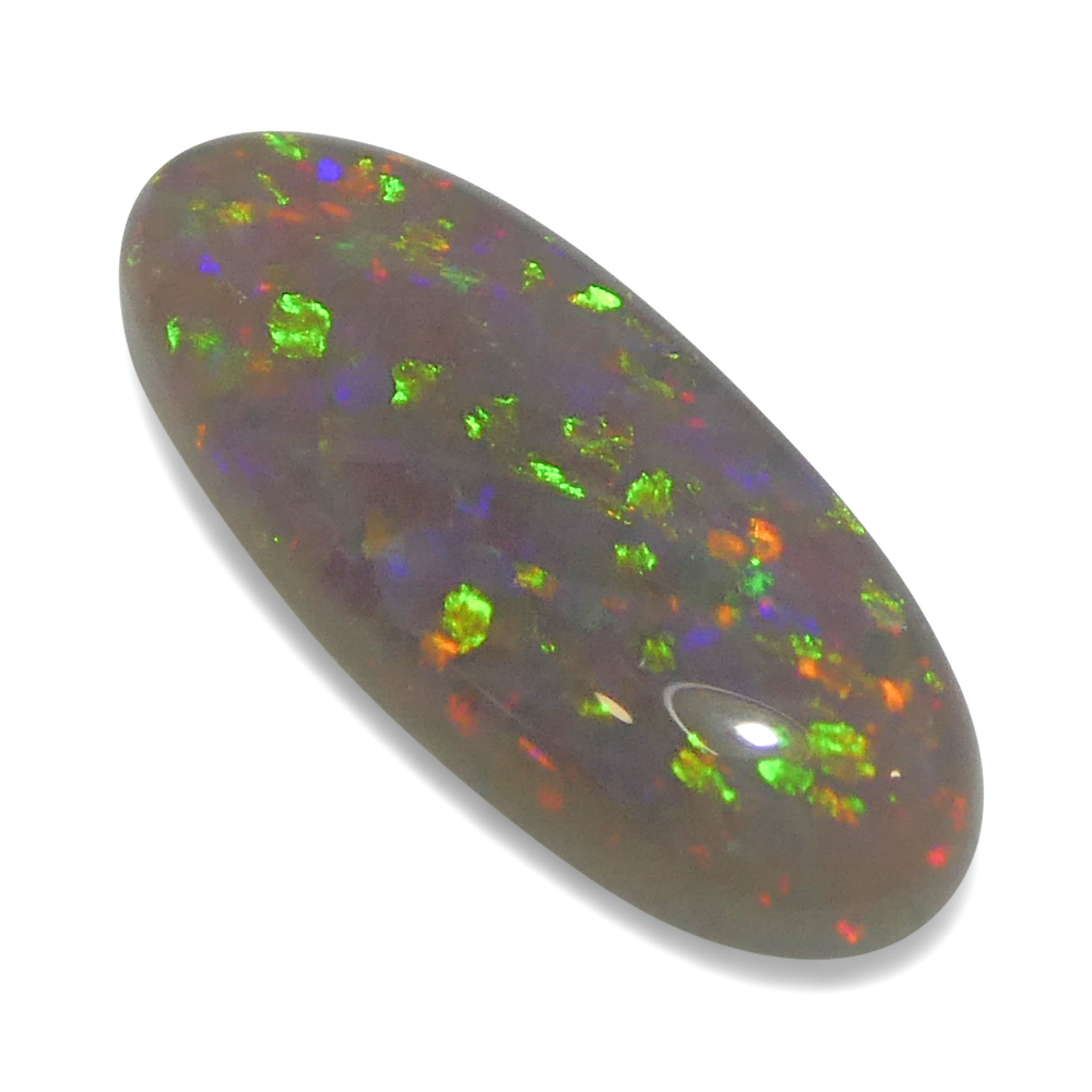 0.62ct White Opal Cabochon with Play of Color from Australia, premium gemstone by SkyJems Canadian gem specialists