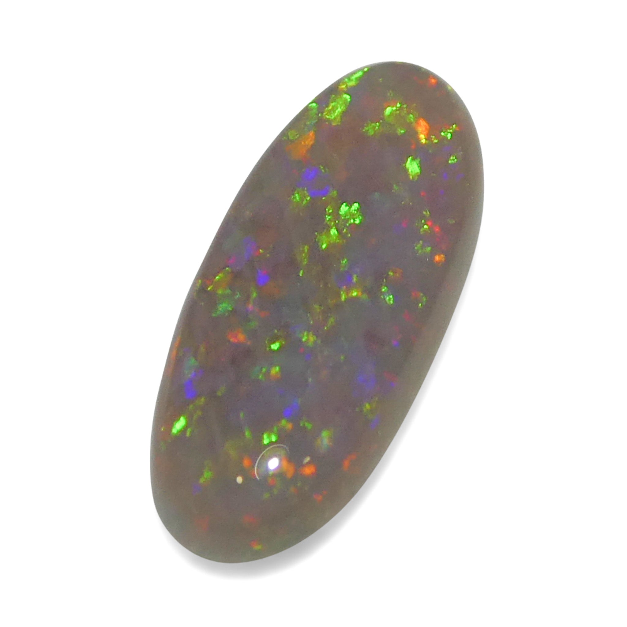 0.62ct White Opal Cabochon with Play of Color from Australia, premium gemstone by SkyJems Canadian gem specialists