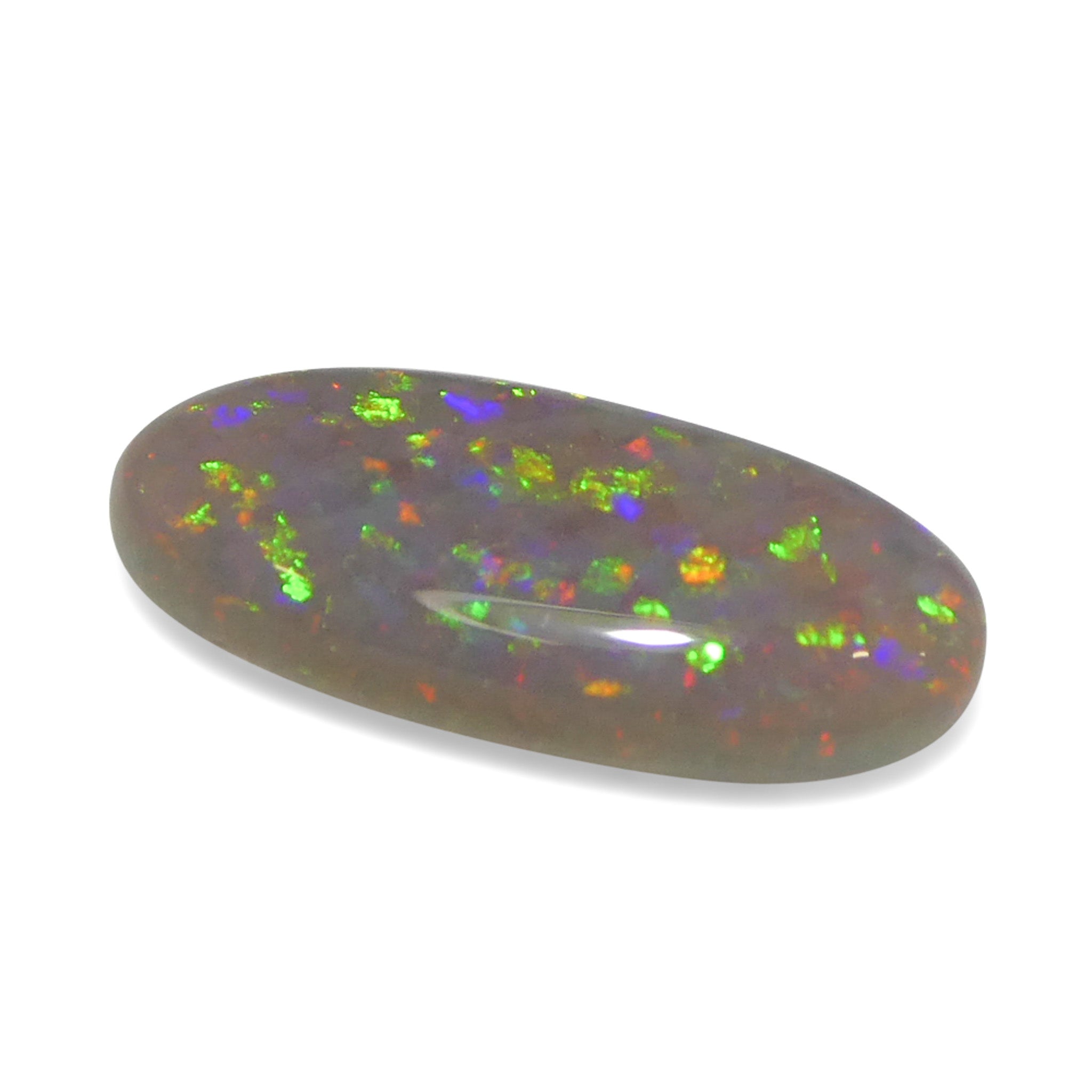 0.62ct White Opal Cabochon with Play of Color from Australia, premium gemstone by SkyJems Canadian gem specialists