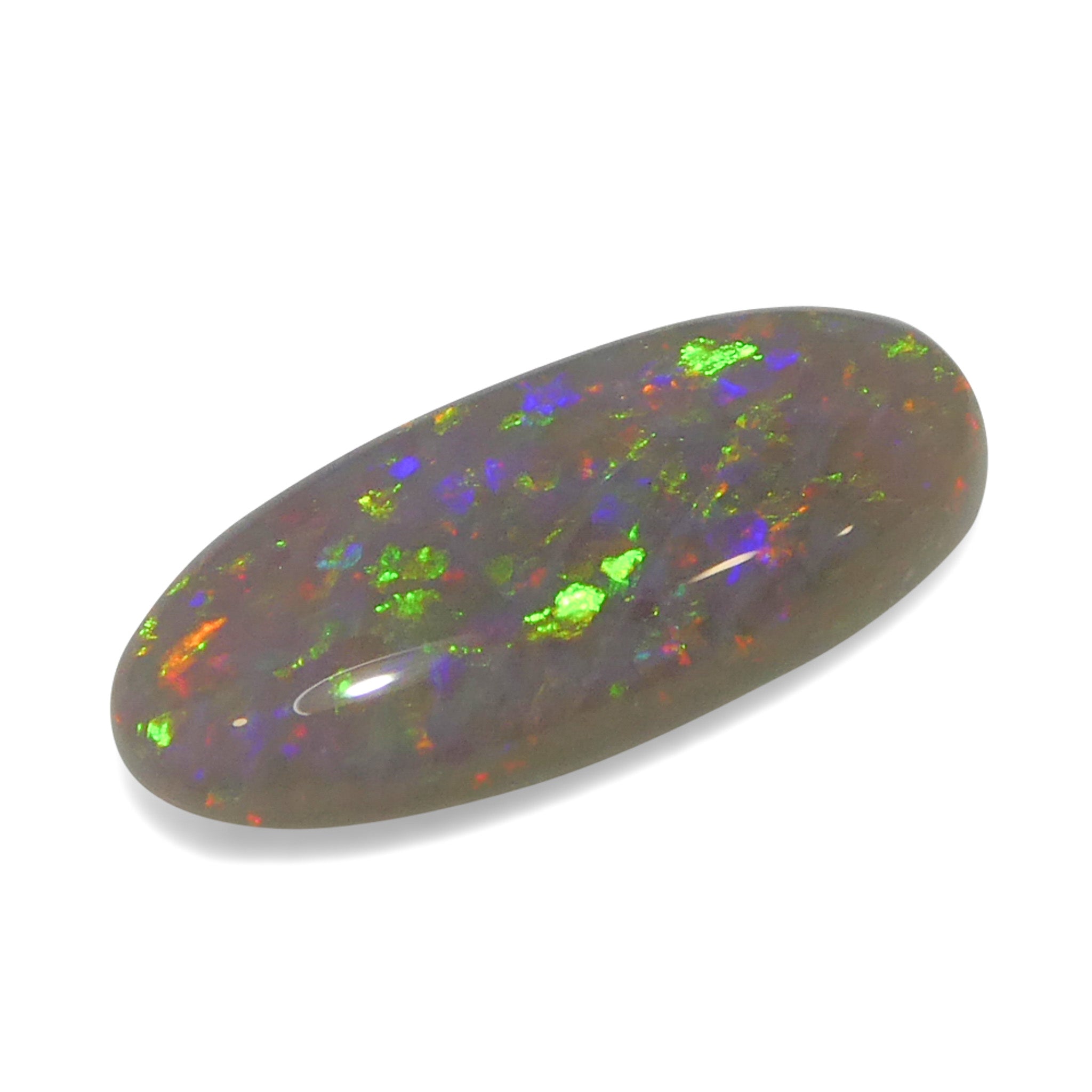 0.62ct White Opal Cabochon with Play of Color from Australia, premium gemstone by SkyJems Canadian gem specialists