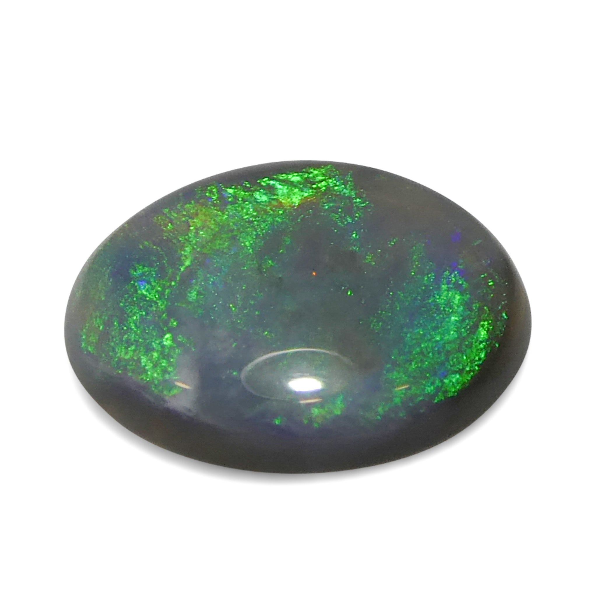0.58ct Gray Oval Cabochon Opal from Australia with Play of Color, premium gemstone by SkyJems Canadian gem experts