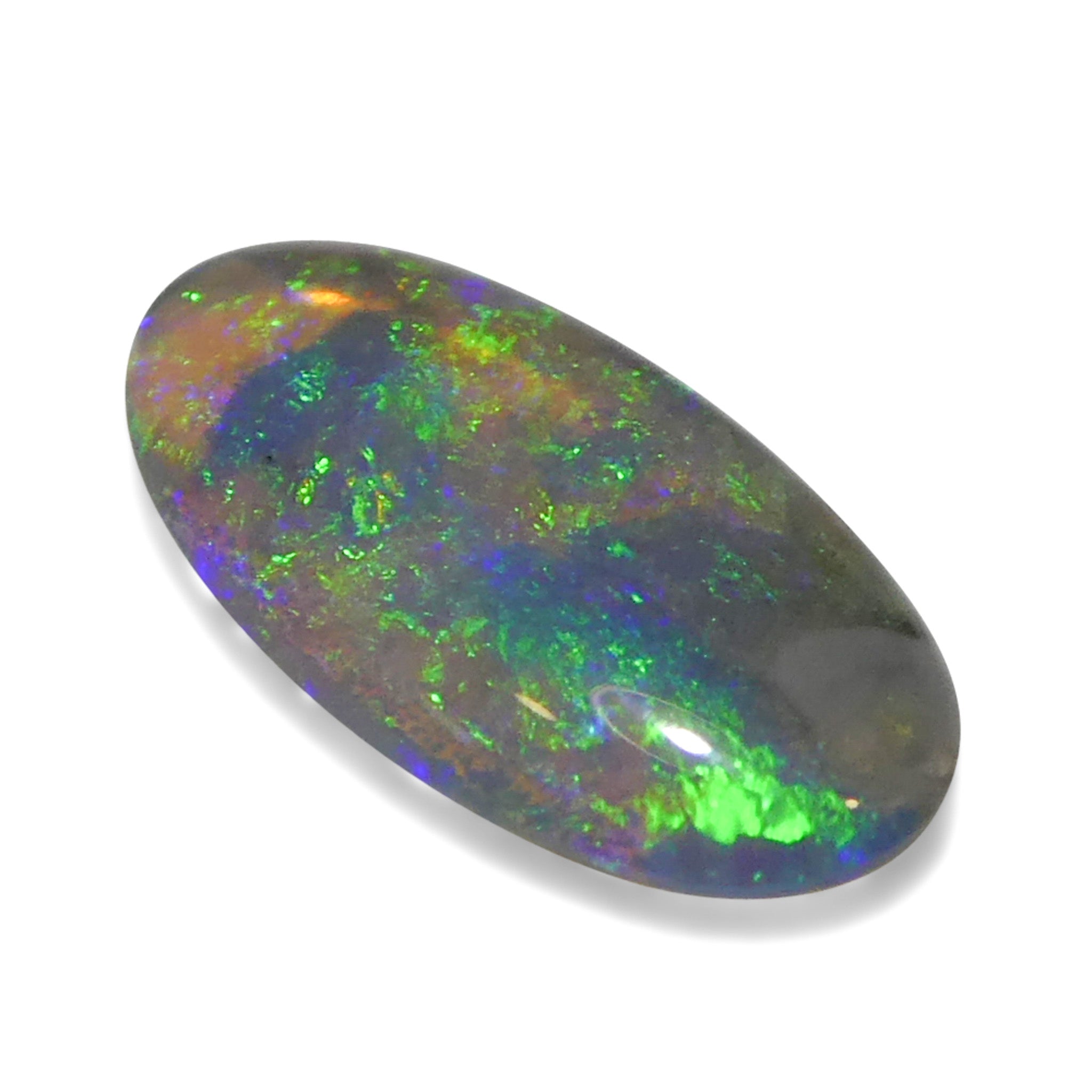 0.29ct White Opal Cabochon with Play of Color from Australia, premium gemstone by SkyJems Canadian gem specialists