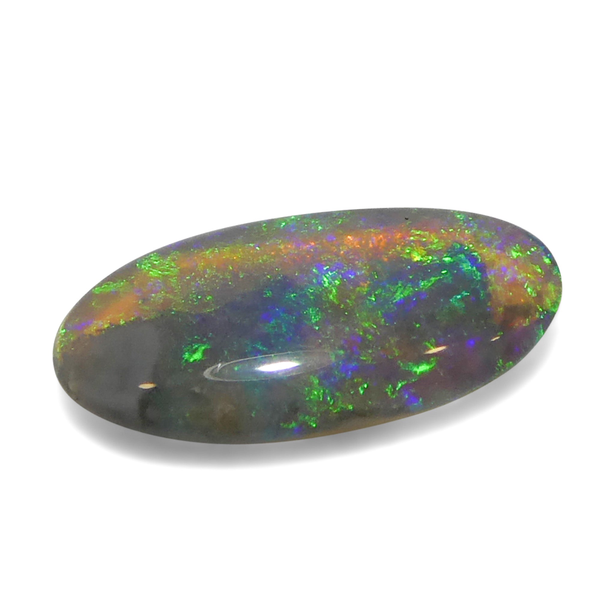 0.29ct White Opal Cabochon with Play of Color from Australia, premium gemstone by SkyJems Canadian gem specialists