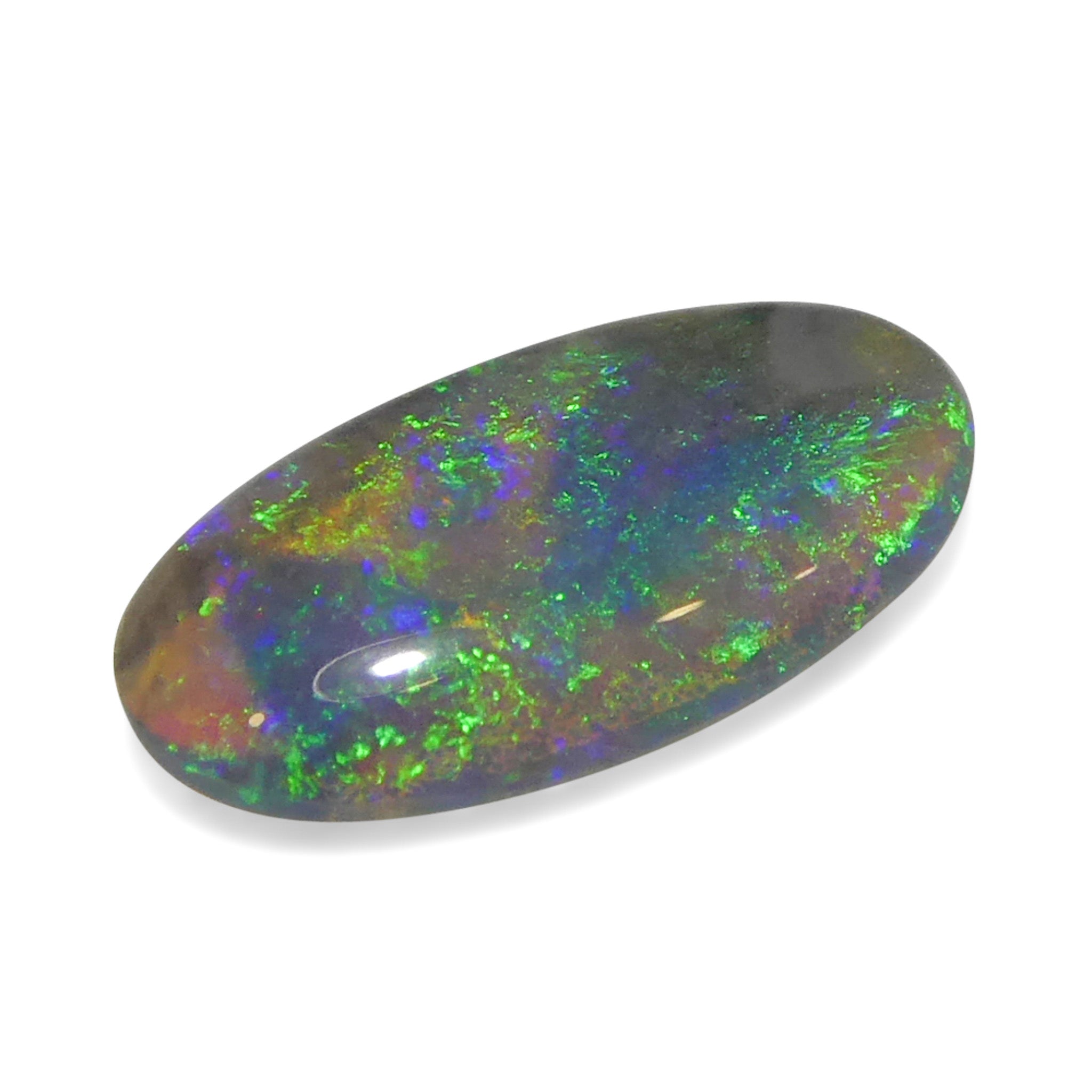 0.29ct White Opal Cabochon with Play of Color from Australia, premium gemstone by SkyJems Canadian gem specialists