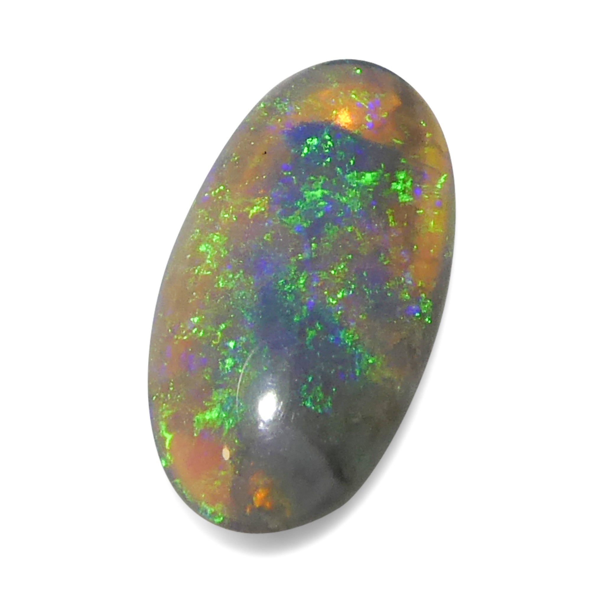 0.29ct White Opal Cabochon with Play of Color from Australia, premium gemstone by SkyJems Canadian gem specialists