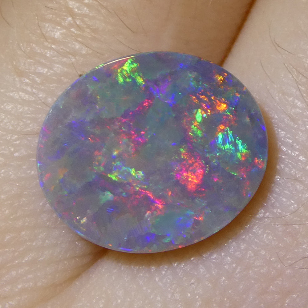 2.8ct Grey Australian Opal Cabochon with Play of Colour from SkyJems Rare Gemstones Collection