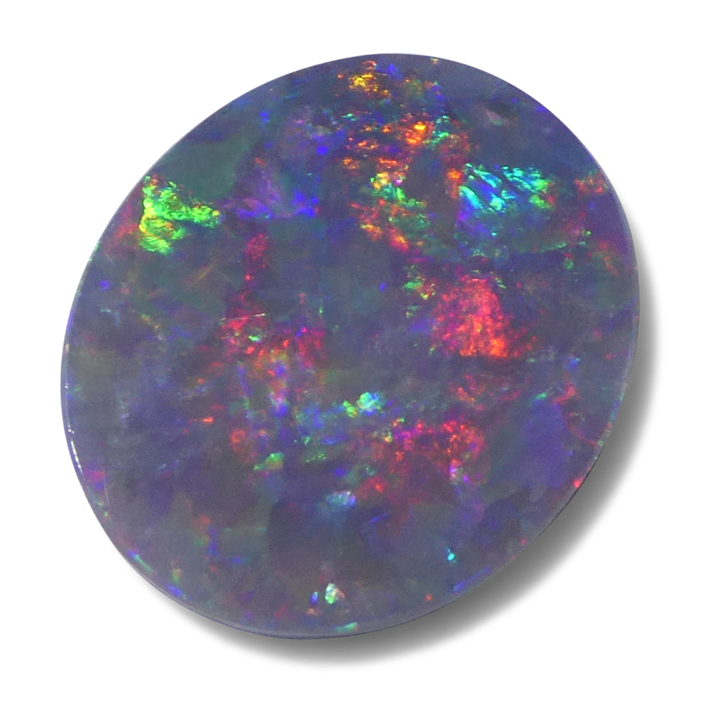 2.8ct Grey Australian Opal Cabochon with Play of Colour from SkyJems Gemstones Canada
