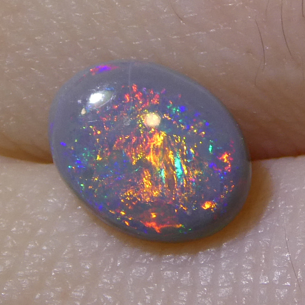 1.1ct Oval Cabochon Grey Opal from Australia