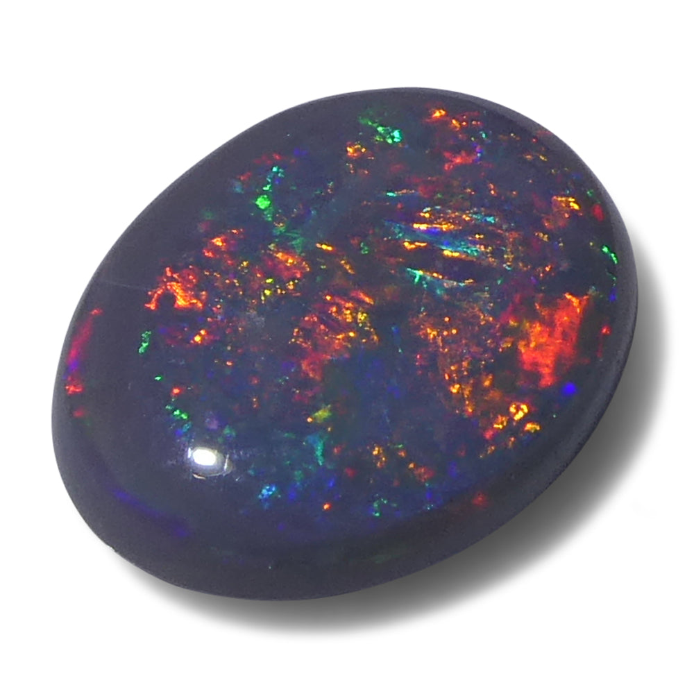 Opal 1.1 cts 8.82 x 6.84 x 2.90 mm Oval Cabochon Grey with Play of Colour  $280