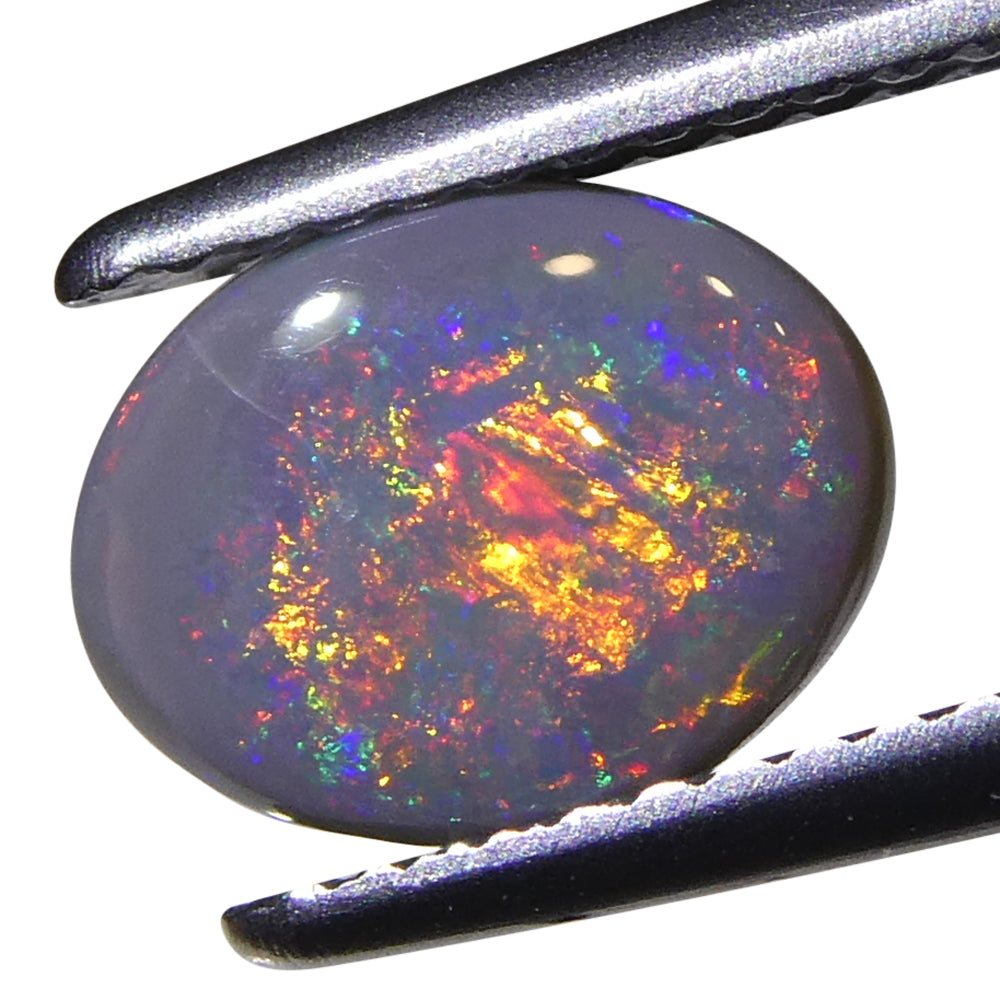 1.1ct Oval Cabochon Grey Opal from Australia