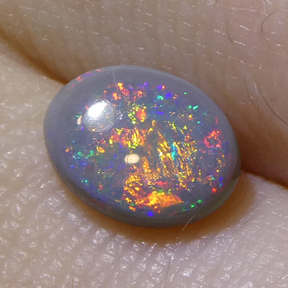 1.1ct Oval Cabochon Grey Opal from Australia