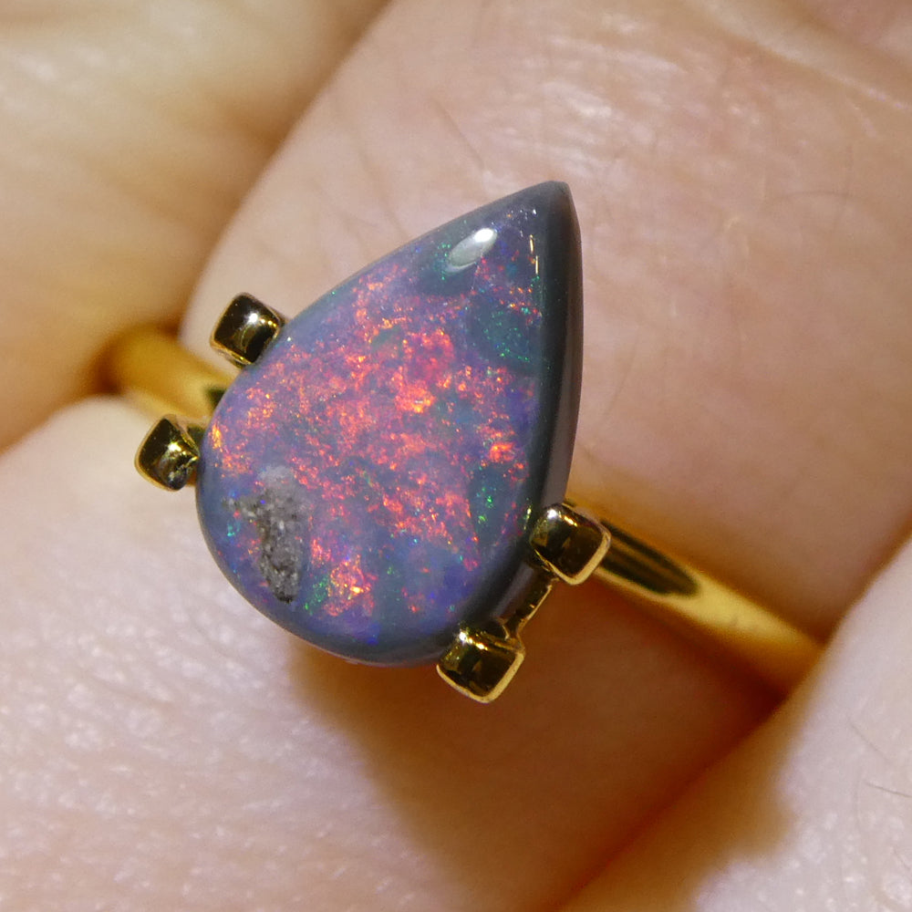 1.35ct Grey Australian Opal Cabochon with Play of Colour from SkyJems Gemstones Canada