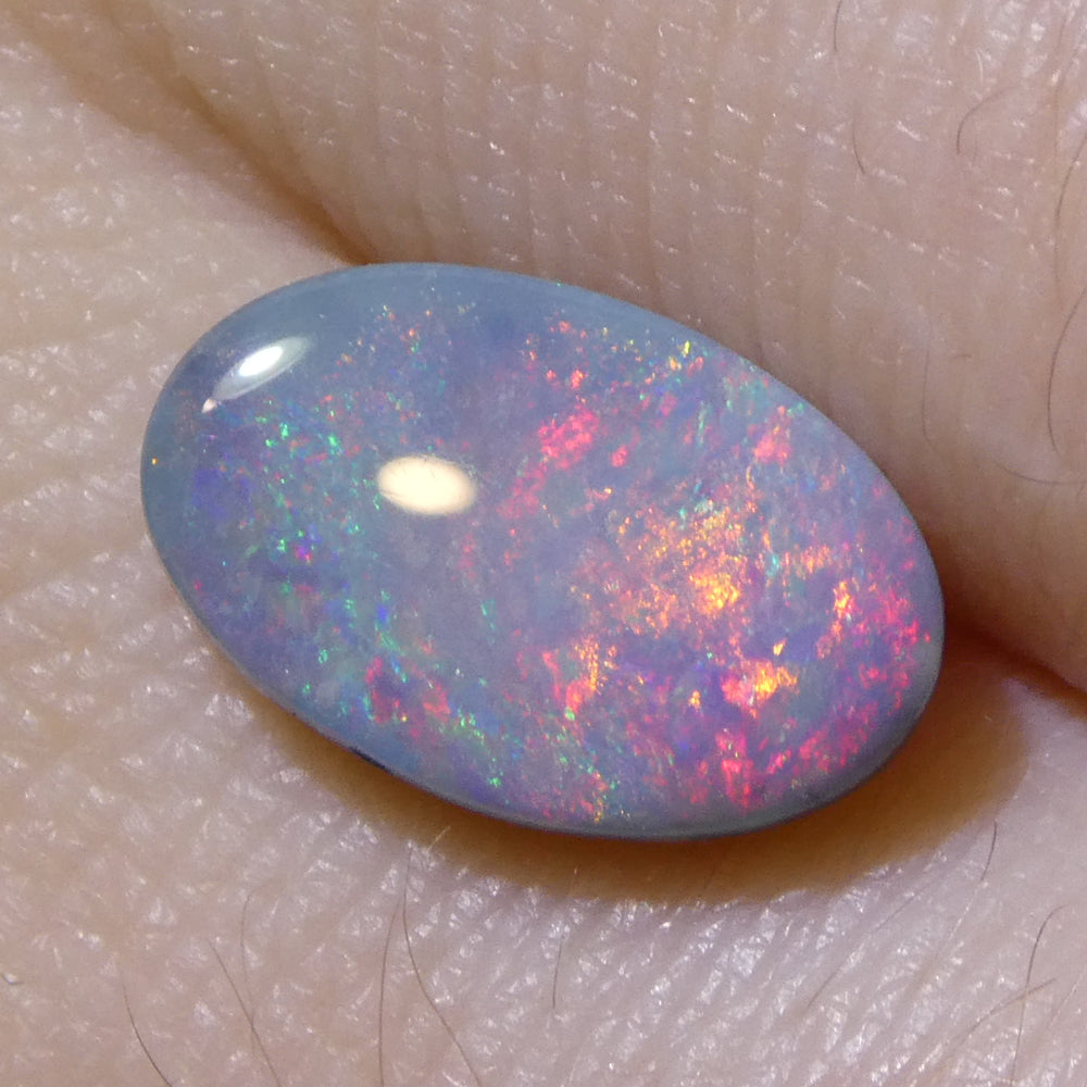 1.66ct Grey Australian Opal Cabochon with Play of Colour from SkyJems' Rare Gemstone Collection