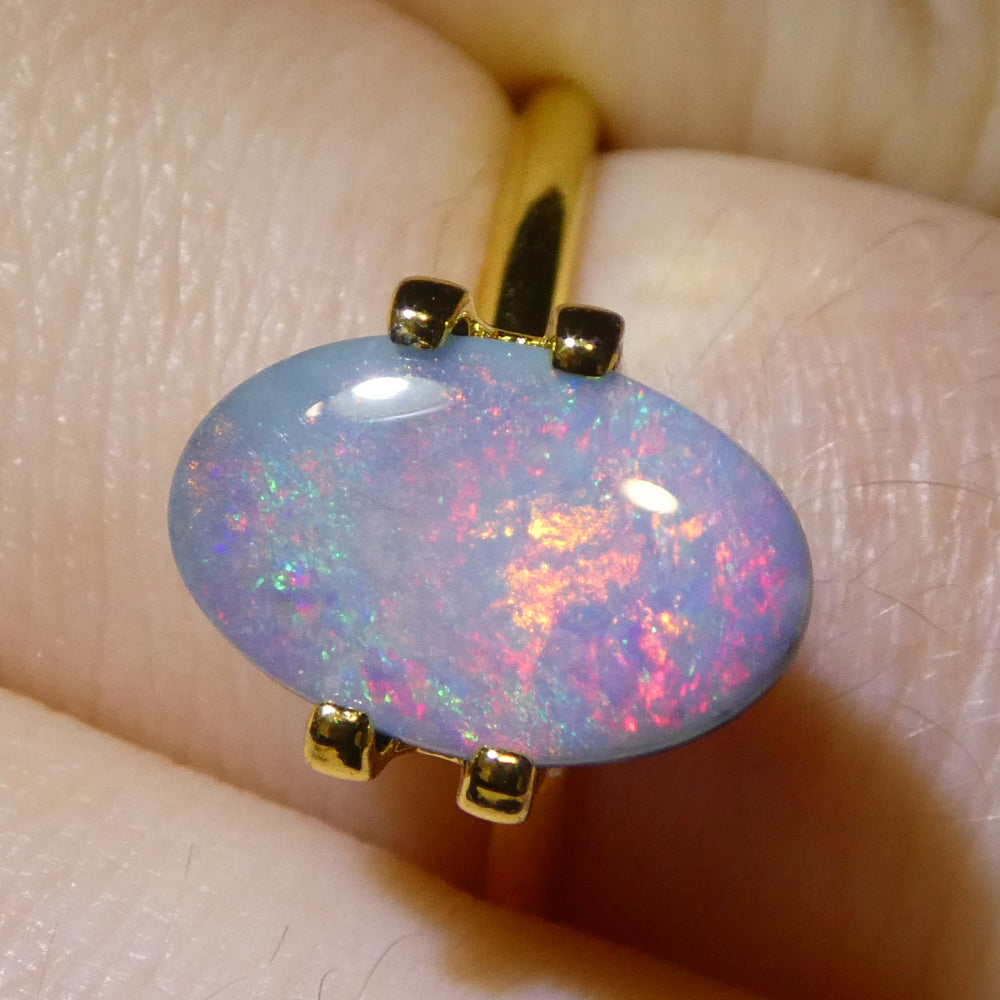 1.66ct Grey Australian Opal Cabochon with Play of Colour from SkyJems' Rare Gemstone Collection