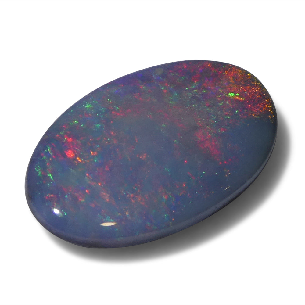 1.66ct Grey Australian Opal Cabochon with Play of Colour by SkyJems, rare oval gemstone from Down Under