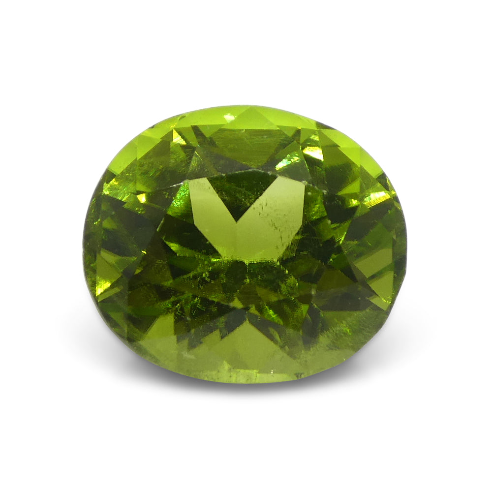 5.69ct Oval Yellowish Green Peridot from Sapat Gali, Pakistan - Skyjems Wholesale Gemstones