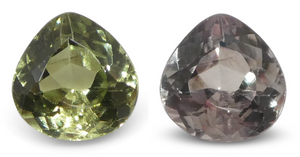 0.46ct Pear Yellowish Green to Greyish Purple Alexandrite from Brazil, Unheated - Skyjems Wholesale Gemstones