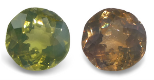 0.63ct Round Yellowish Green to Yellowish Brown Alexandrite from Sri Lanka, Unheated - Skyjems Wholesale Gemstones