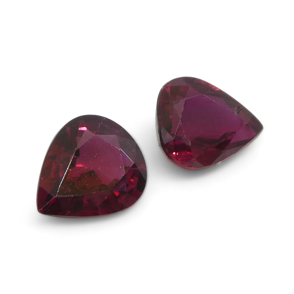 1.33ct Pear Red Ruby from Thailand Pair - Skyjems Wholesale Gemstones