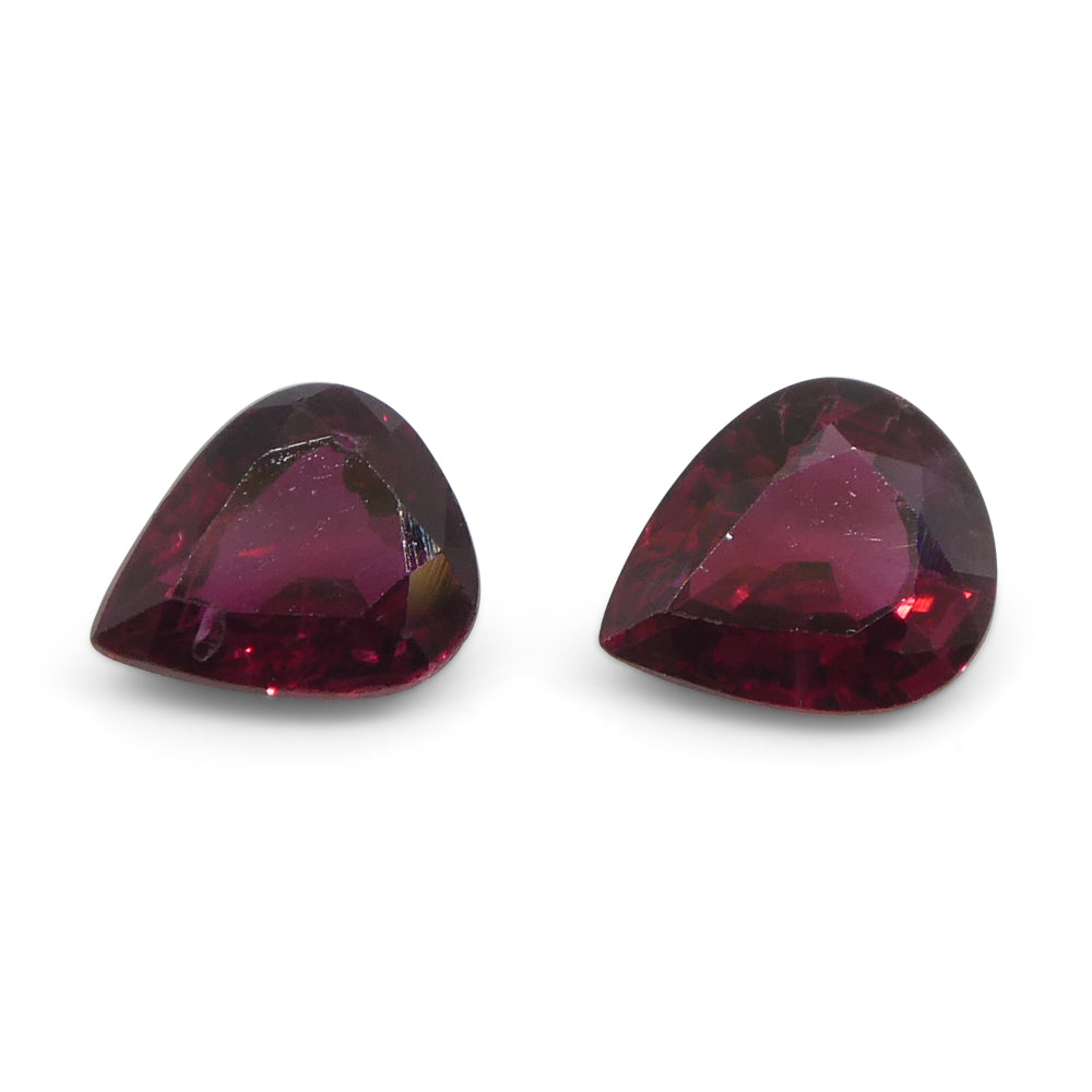 1.33ct Pear Red Ruby from Thailand Pair - Skyjems Wholesale Gemstones