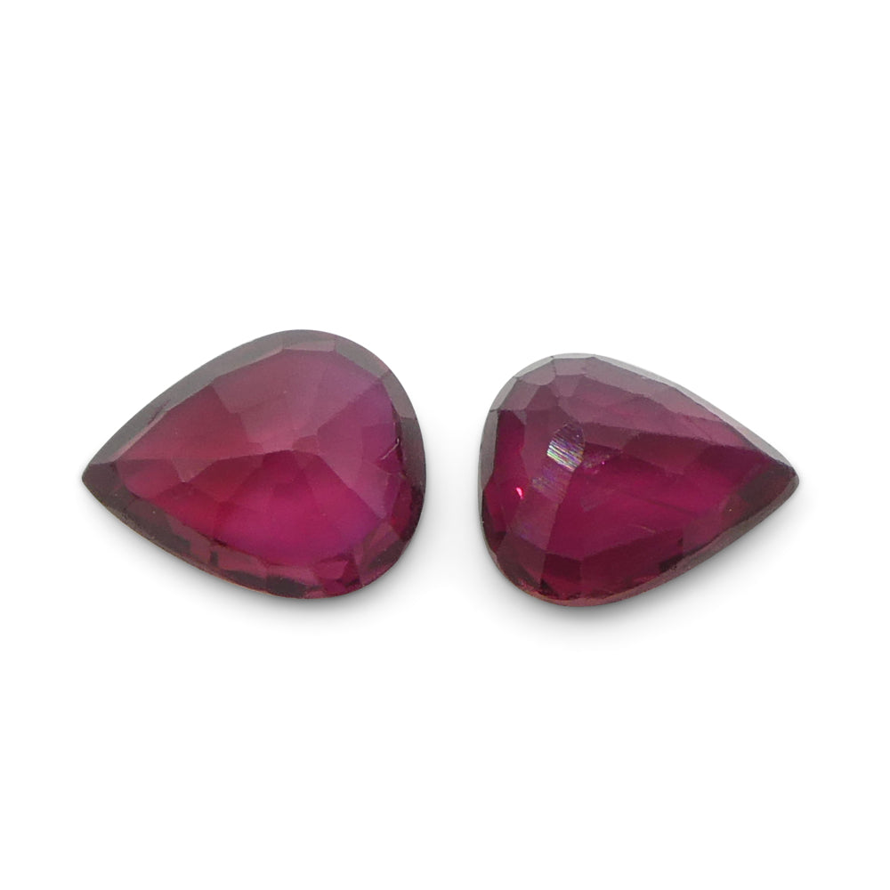 1.33ct Pear Red Ruby from Thailand Pair - Skyjems Wholesale Gemstones