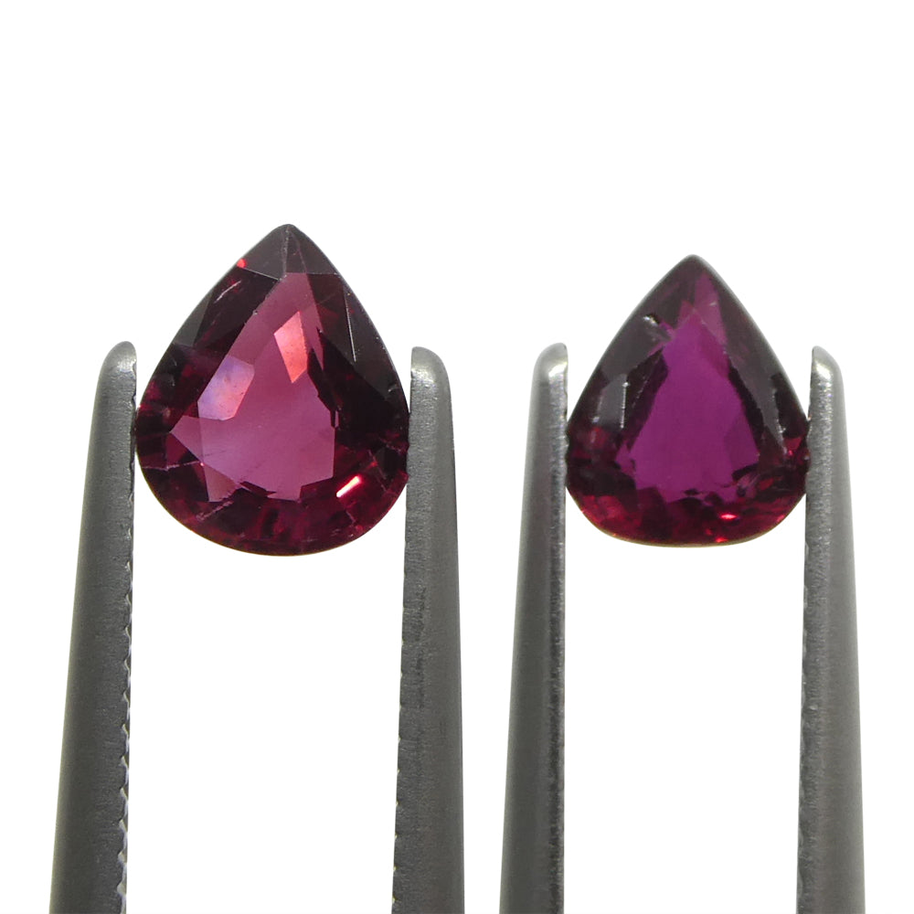 1.33ct Pear Red Ruby from Thailand Pair - Skyjems Wholesale Gemstones