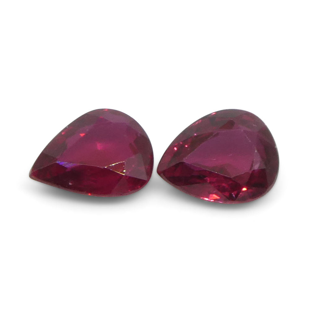 1.47ct Pear Red Ruby from Thailand Pair - Skyjems Wholesale Gemstones