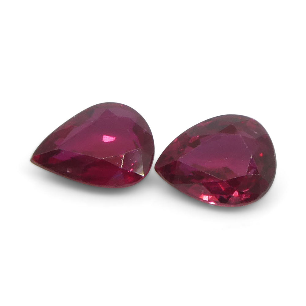 1.47ct Pear Red Ruby from Thailand Pair - Skyjems Wholesale Gemstones