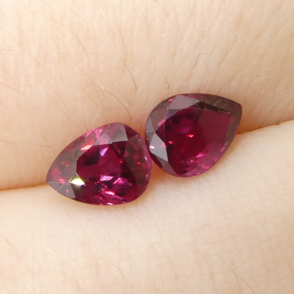 1.41ct Pear Red Ruby from Thailand Pair - Skyjems Wholesale Gemstones