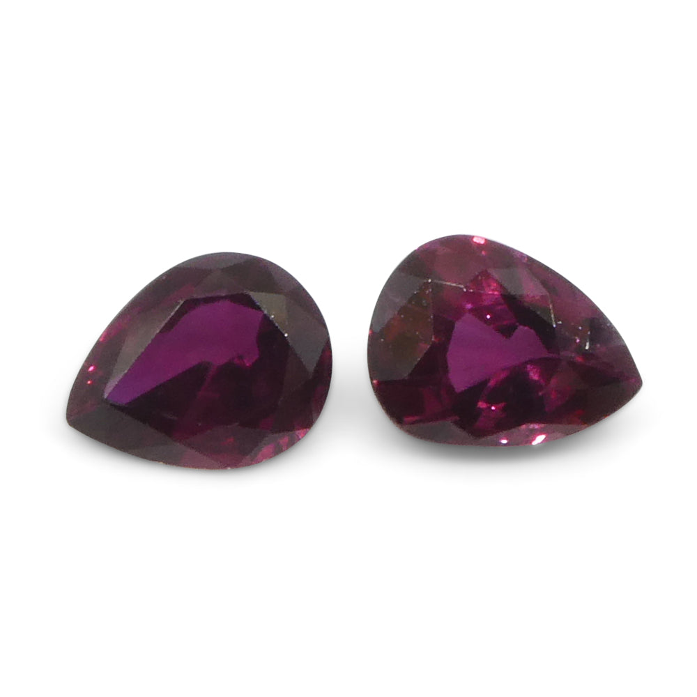 1.41ct Pear Red Ruby from Thailand Pair - Skyjems Wholesale Gemstones