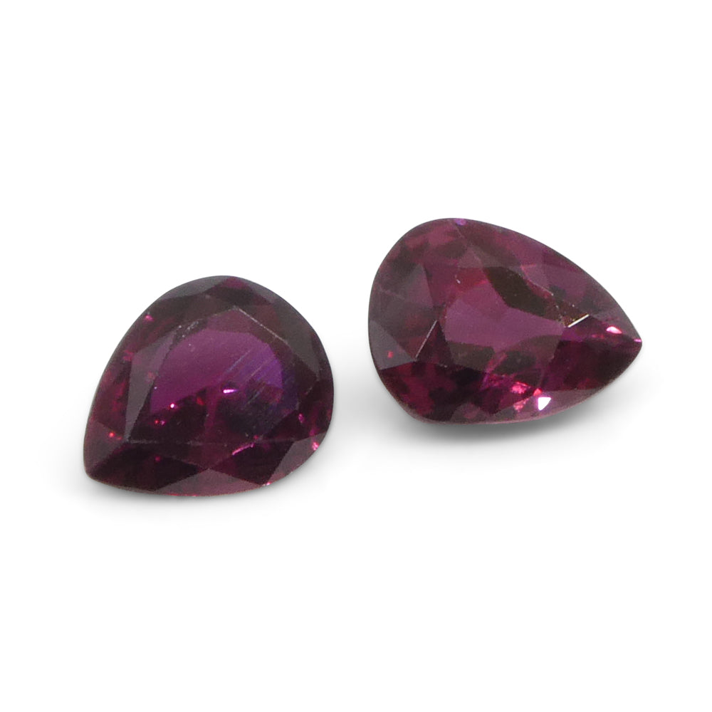 1.41ct Pear Red Ruby from Thailand Pair - Skyjems Wholesale Gemstones