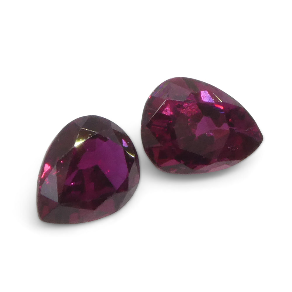 1.41ct Pear Red Ruby from Thailand Pair - Skyjems Wholesale Gemstones