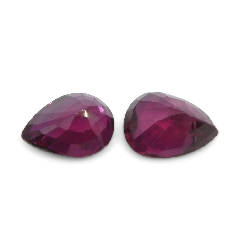 1.41ct Pear Red Ruby from Thailand Pair - Skyjems Wholesale Gemstones