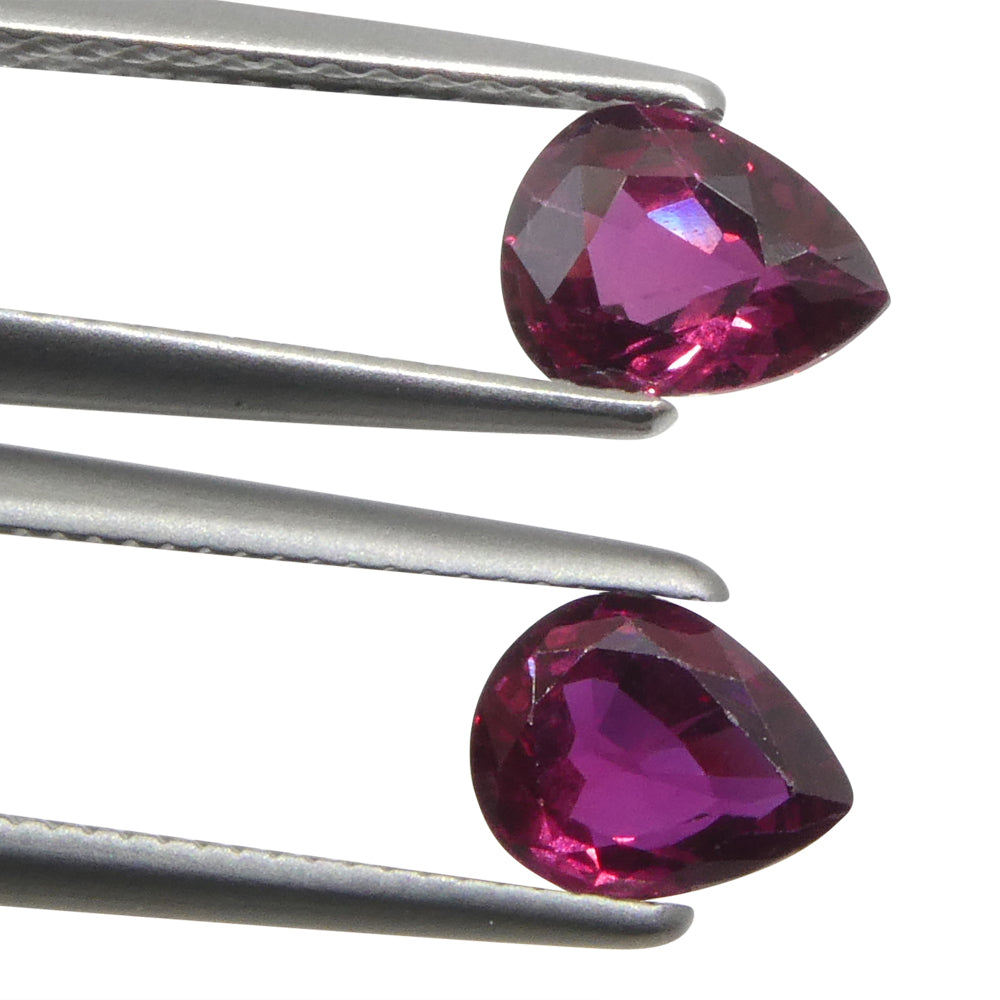 1.41ct Pear Red Ruby from Thailand Pair - Skyjems Wholesale Gemstones