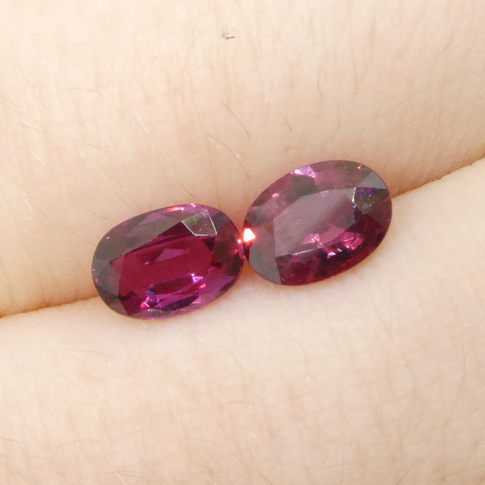 1.81ct Oval Red Ruby from Thailand Pair - Skyjems Wholesale Gemstones