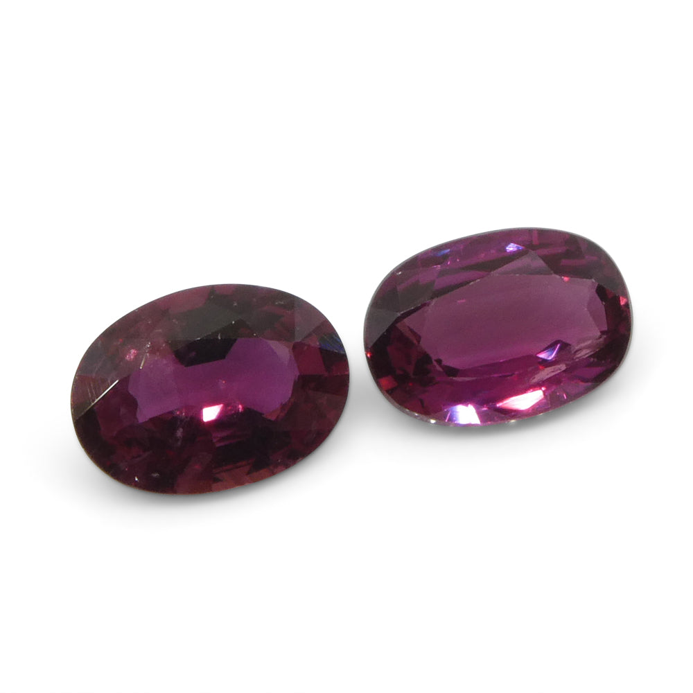 1.81ct Oval Red Ruby from Thailand Pair - Skyjems Wholesale Gemstones