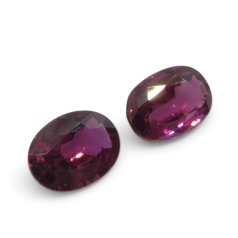 1.81ct Oval Red Ruby from Thailand Pair - Skyjems Wholesale Gemstones