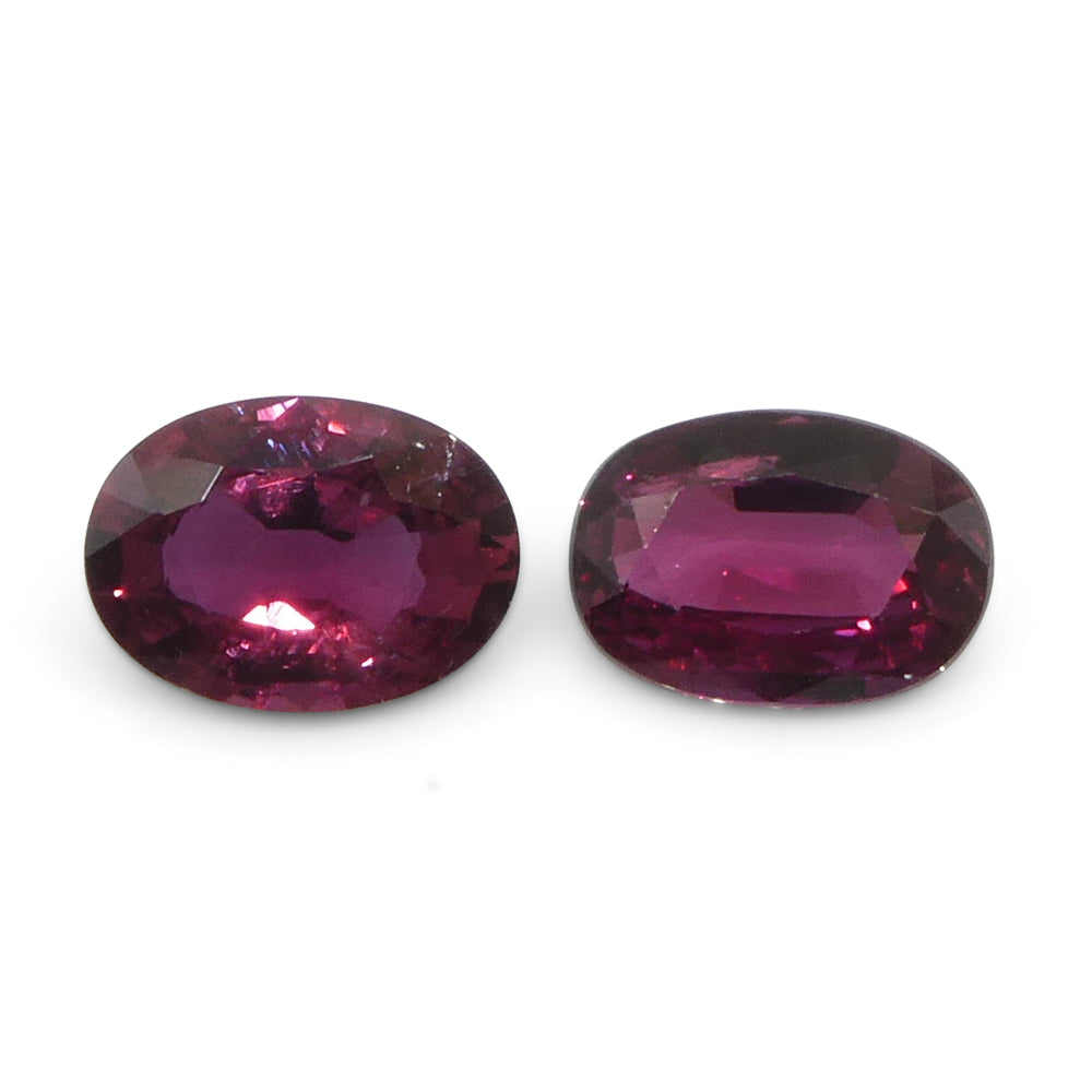 1.81ct Oval Red Ruby from Thailand Pair - Skyjems Wholesale Gemstones