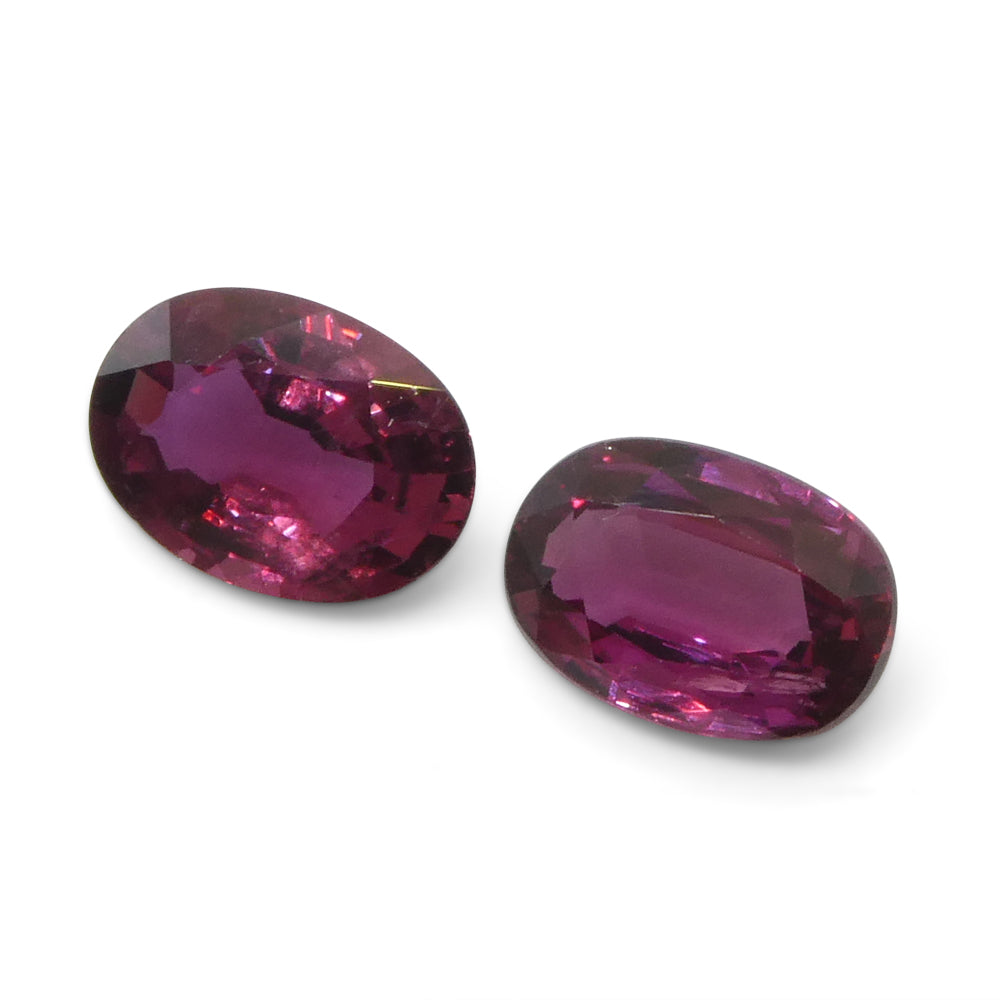 1.81ct Oval Red Ruby from Thailand Pair - Skyjems Wholesale Gemstones